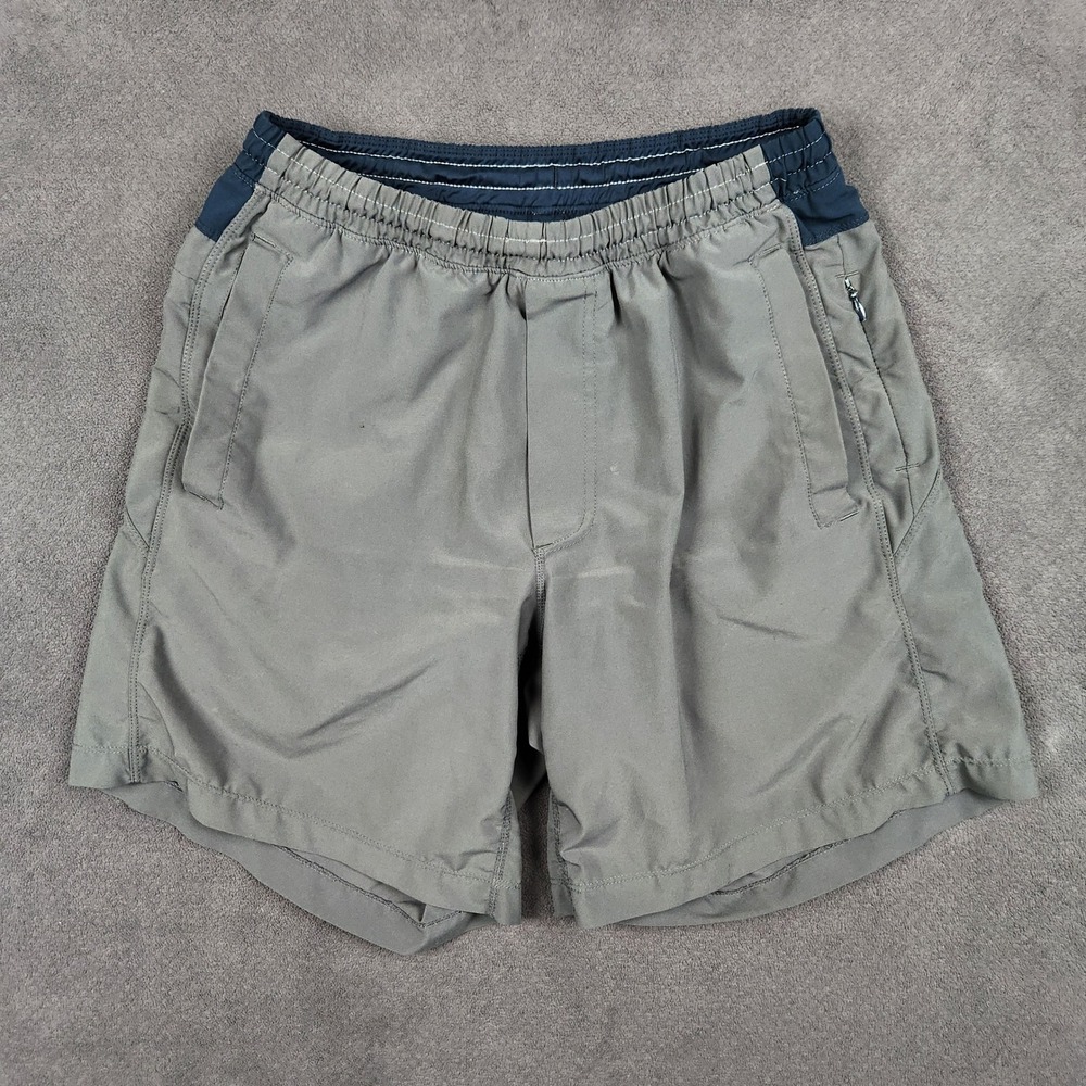 Birddogs Boom Classic Gym Shorts Mens Medium Gray Blue Lined 7.5 Inch Stretch